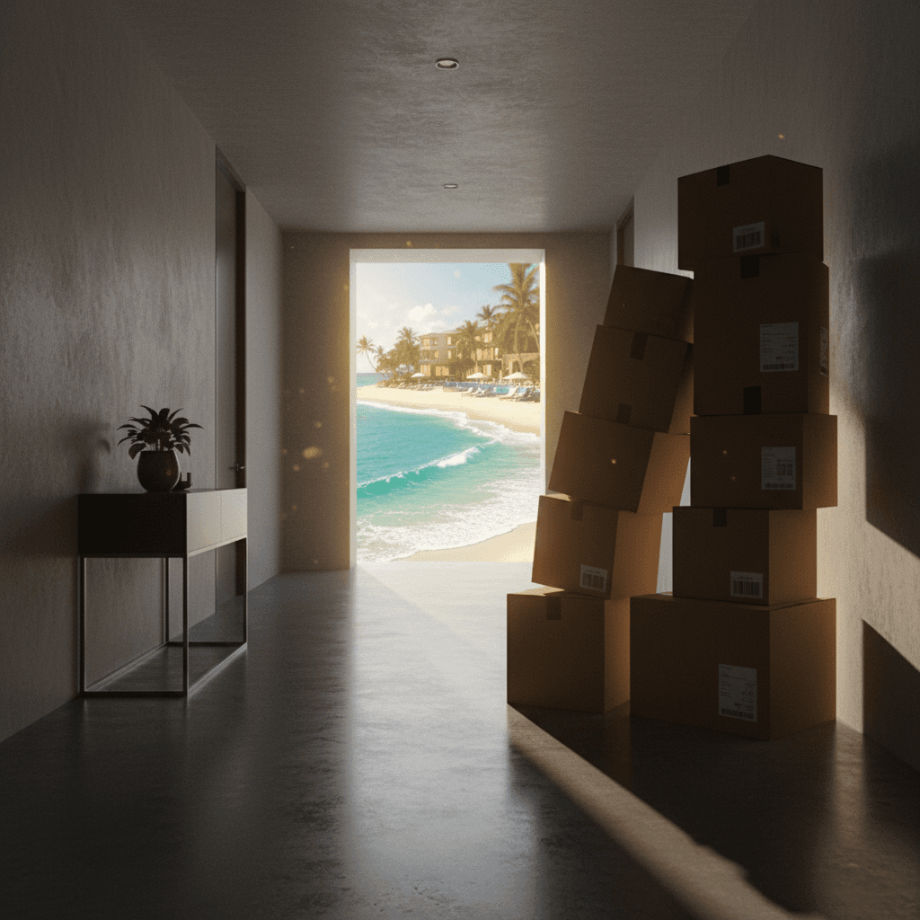 日常の買い物が豪華な旅へと変わるイメージ