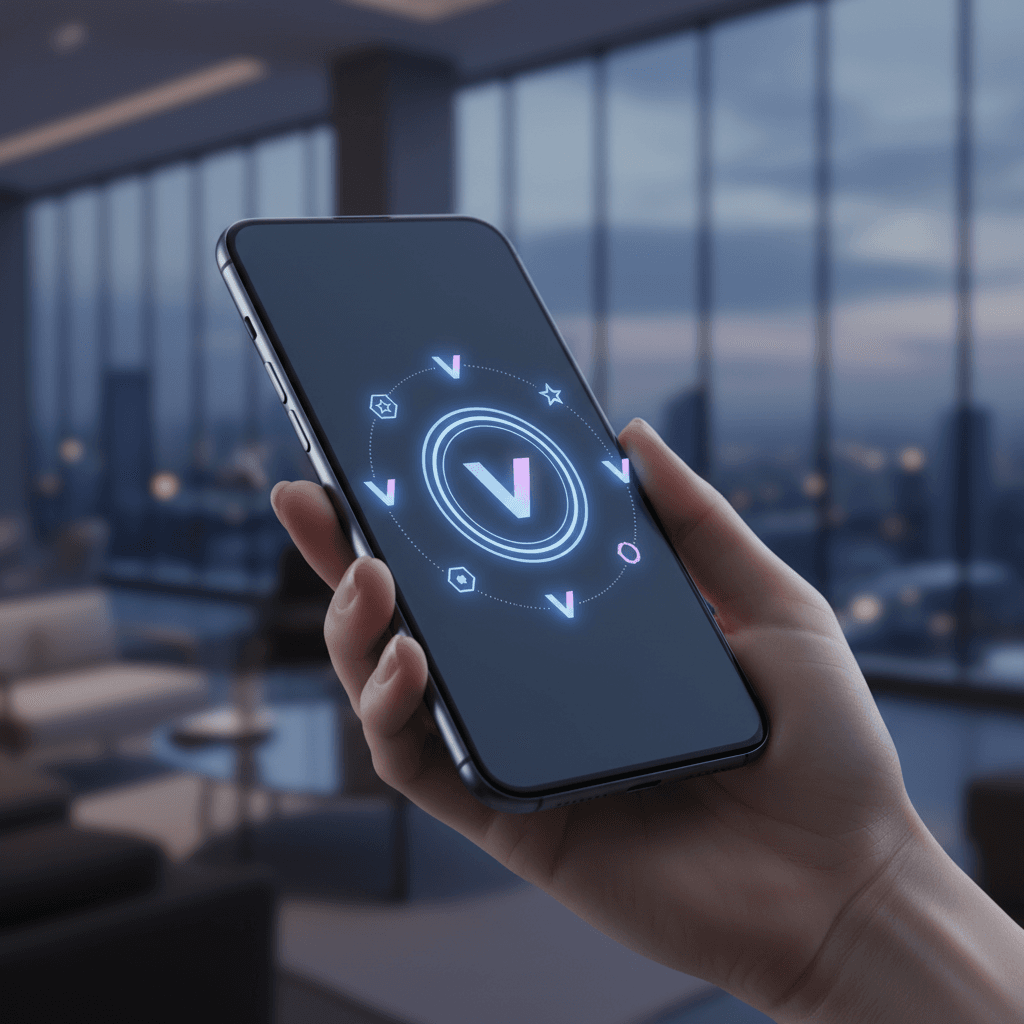 スマートフォンに表示されたデジタルウォレットと、そこから広がるポイントのネットワークのイメージ。