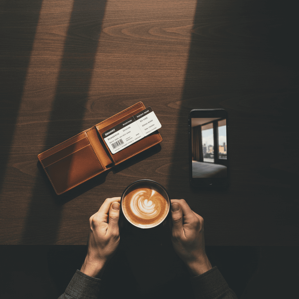 洗練されたワークスペースと最小限の持ち物