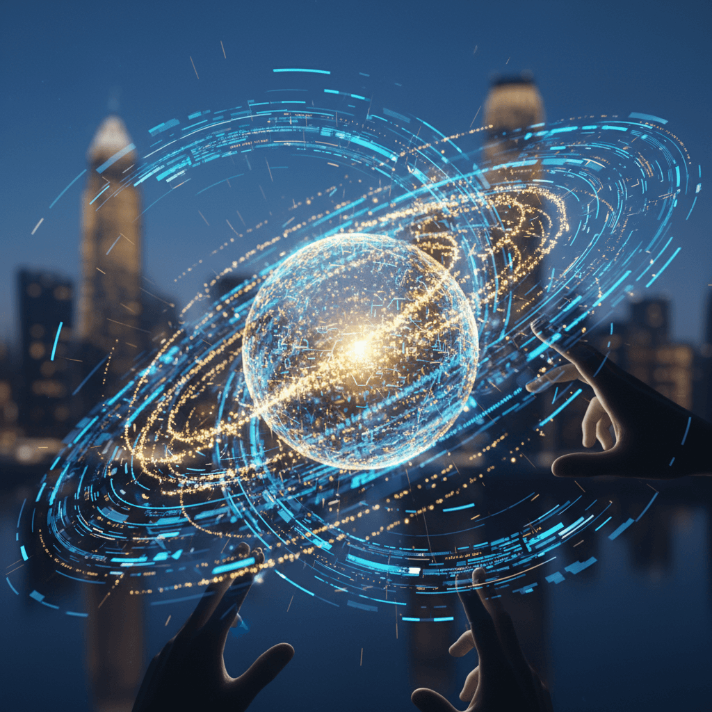 家計の最適化とポイントの集約を象徴する抽象的なグラフィック