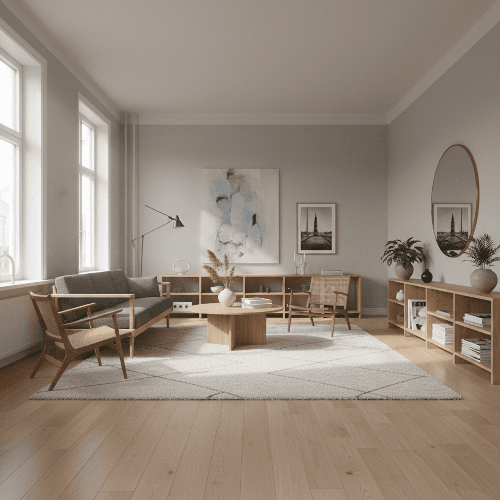 北欧デザインのような洗練されたミニマリズムを感じさせる空間