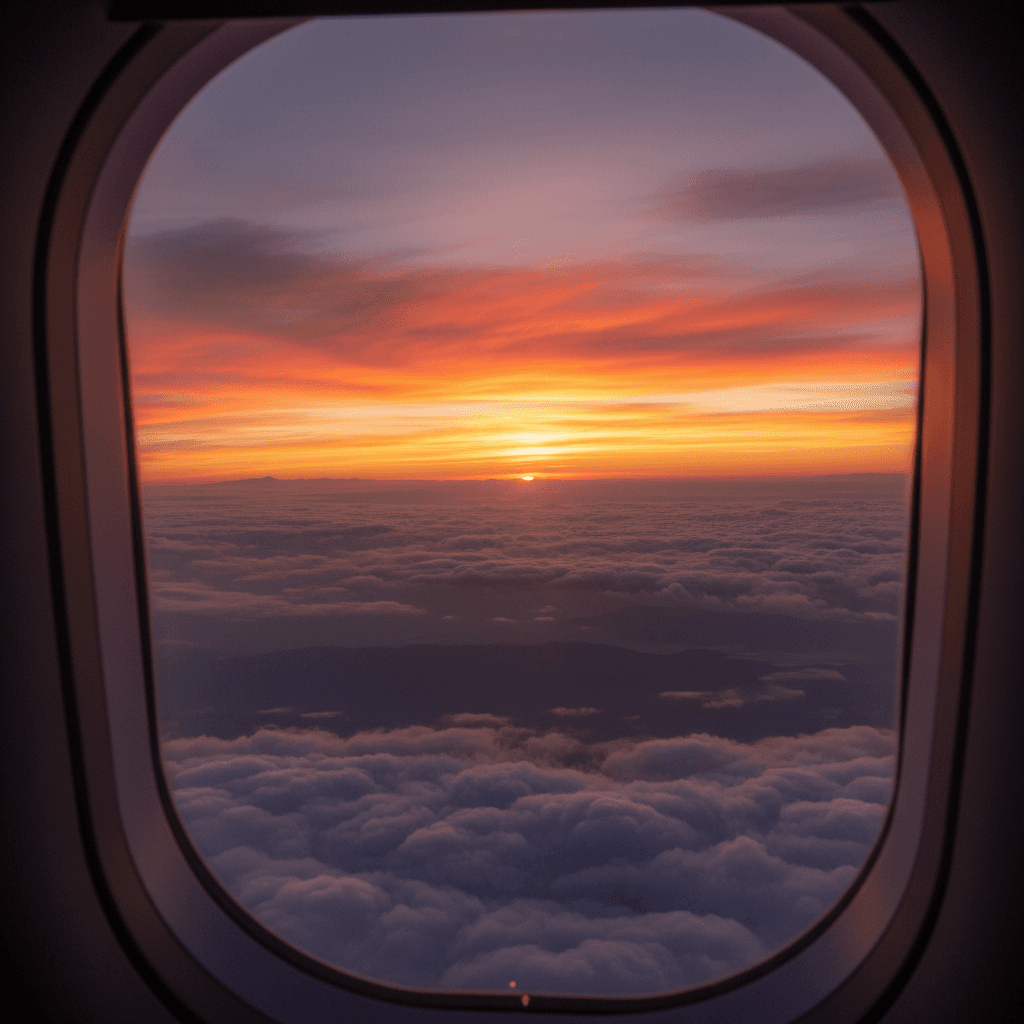 雲海を飛ぶ飛行機からの景色