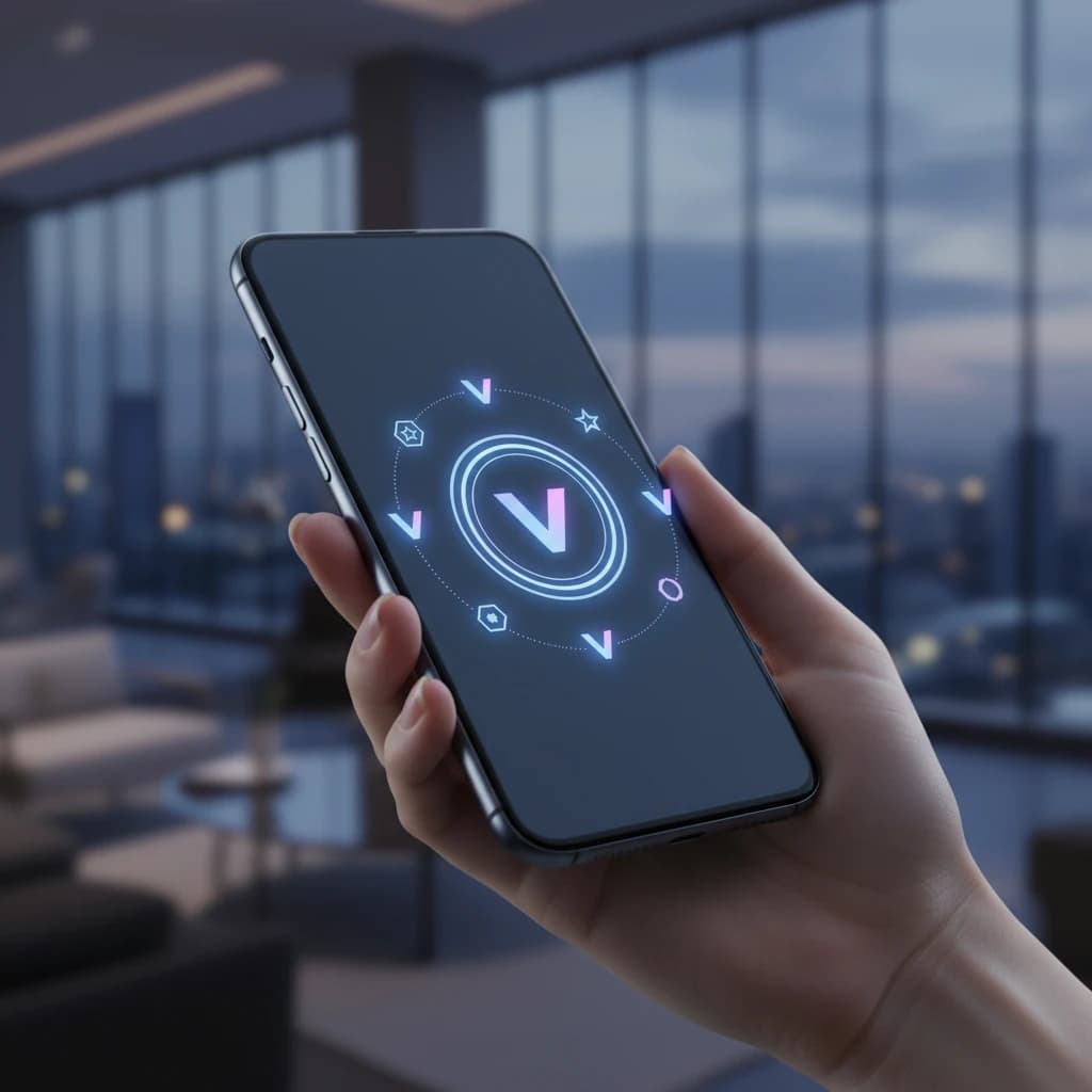 スマートフォンに表示されたデジタルウォレットと、そこから広がるポイントのネットワークのイメージ。