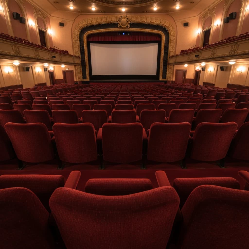 高級感のある映画館の座席と柔らかな照明