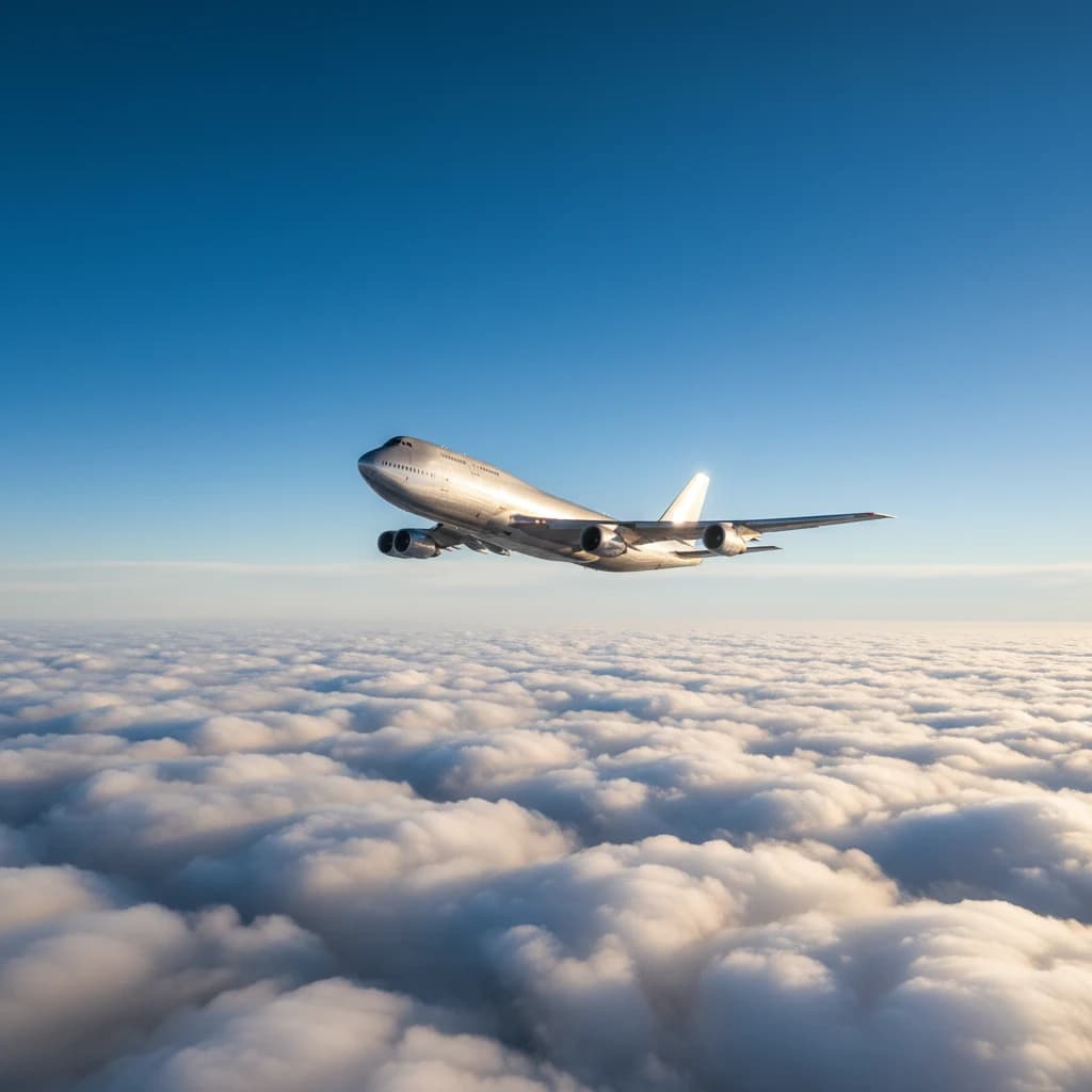 空へ飛び立つ飛行機
