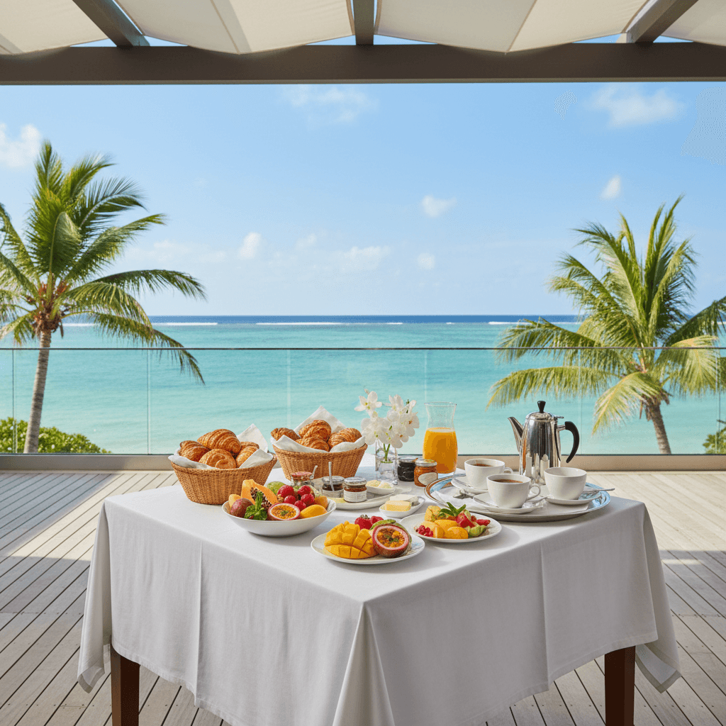 リゾート地での穏やかな朝食
