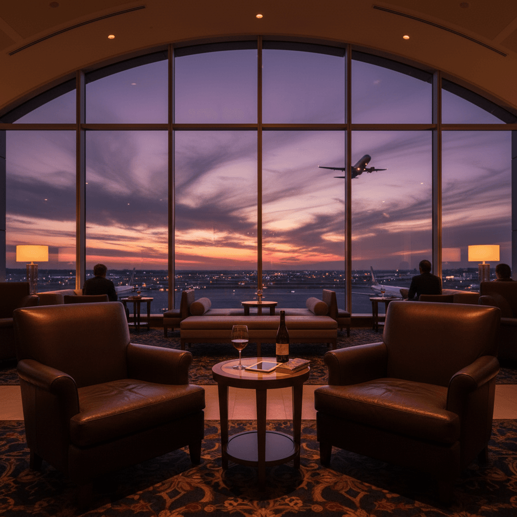空港ラウンジで過ごす静かな時間