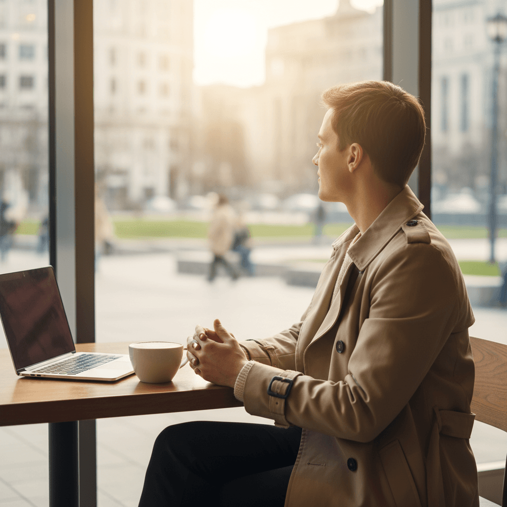 カフェでリラックスする20代の日常