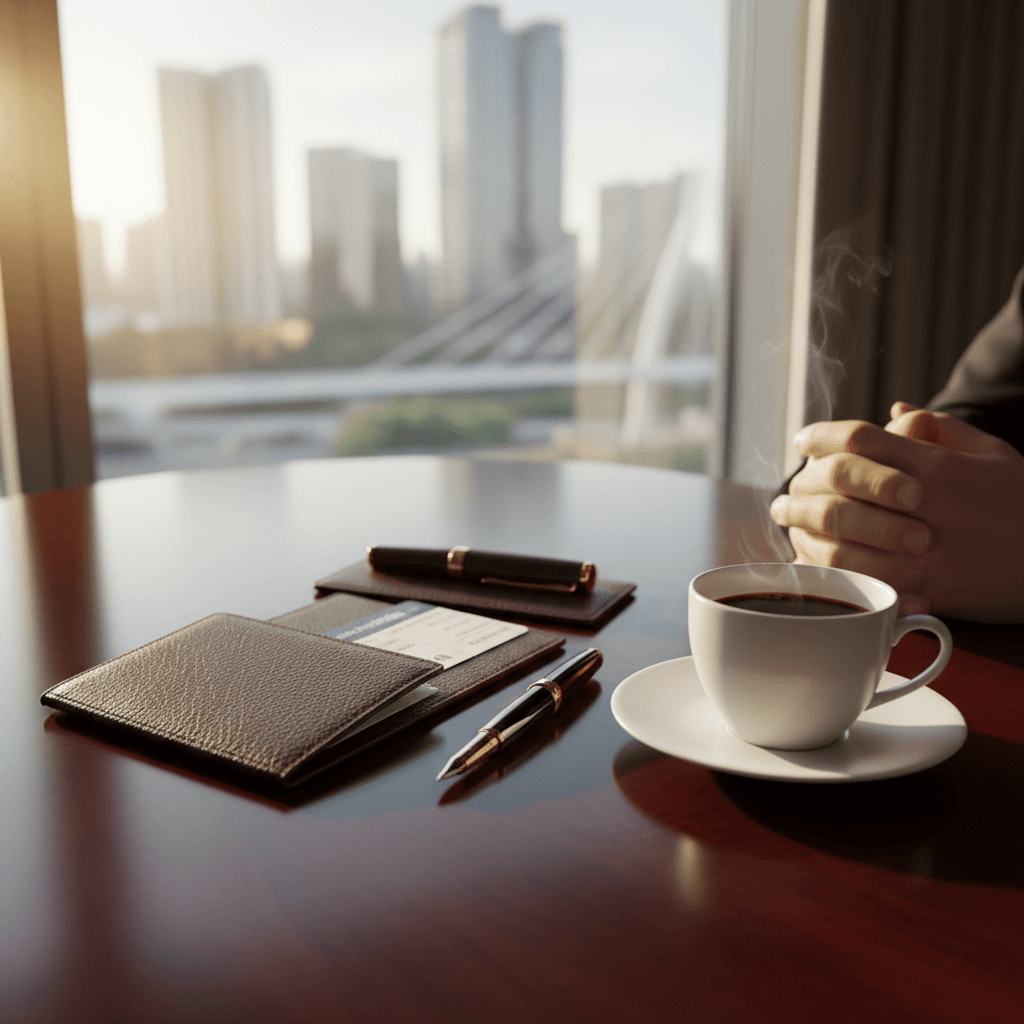 上質な旅の準備を整えるデスクのイメージ