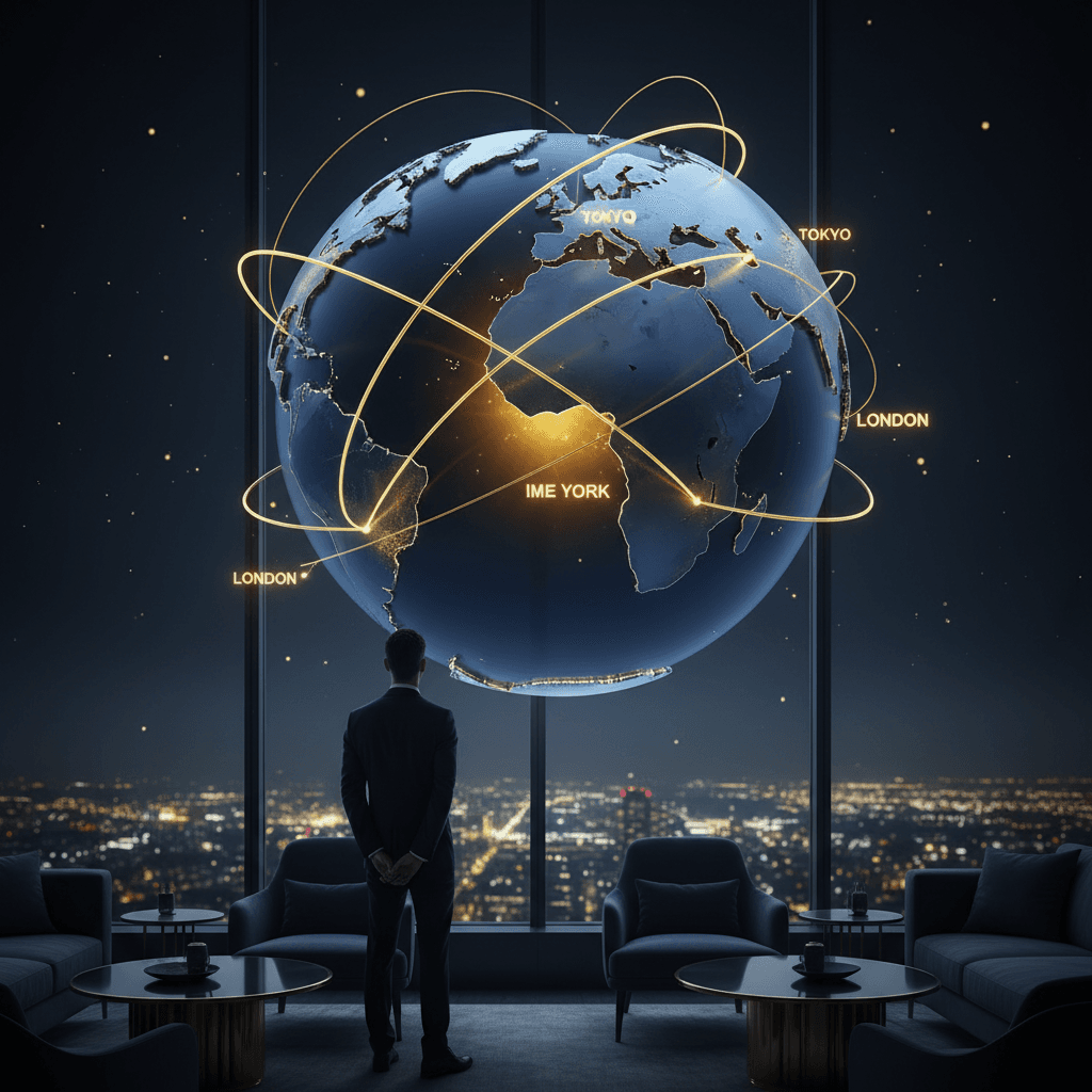 世界を繋ぐ航空ネットワークのイメージ